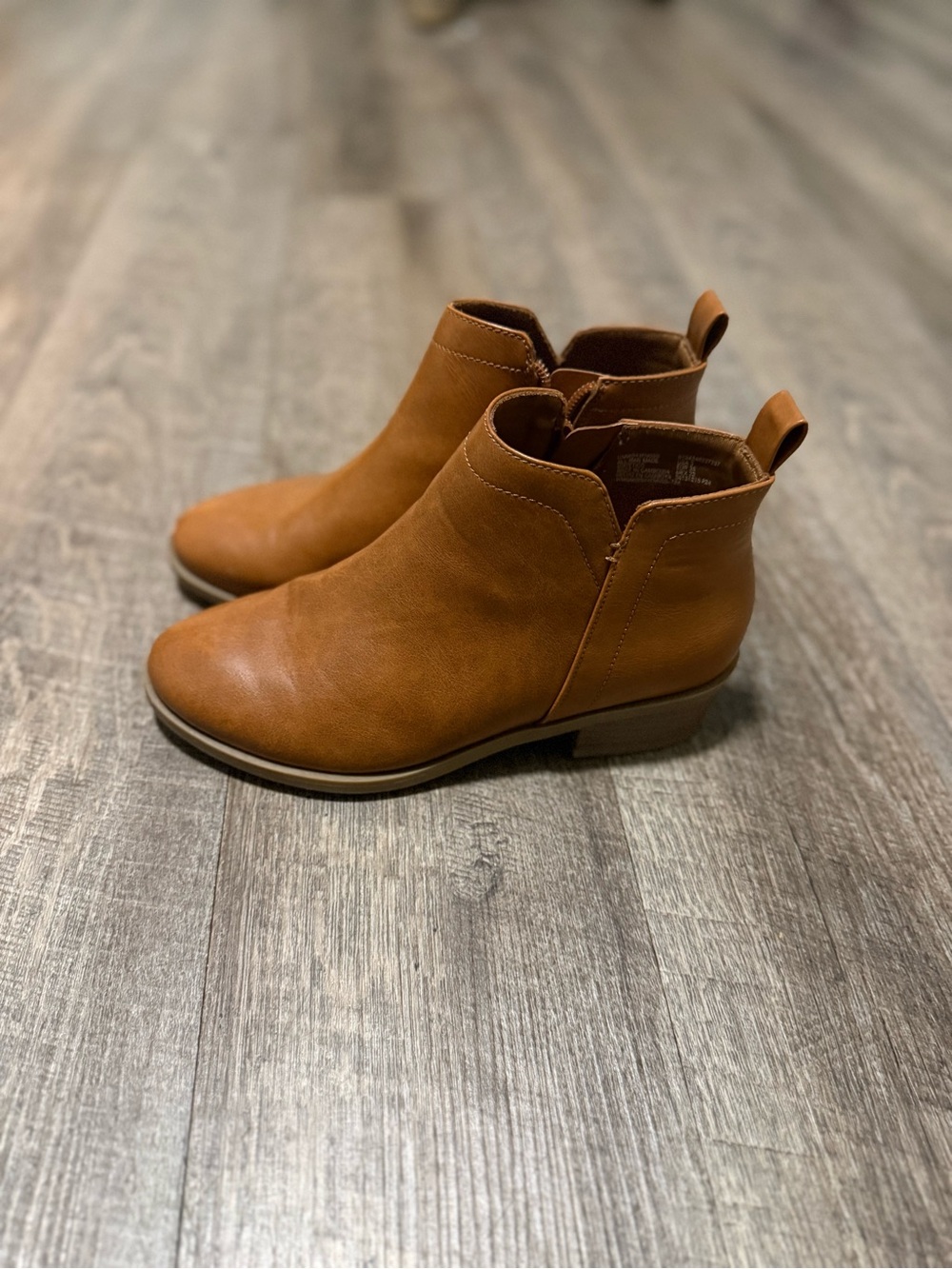 Wonder Nation Kids Tan Ankle Booties - Classic Easy-Wear Chelsea Style